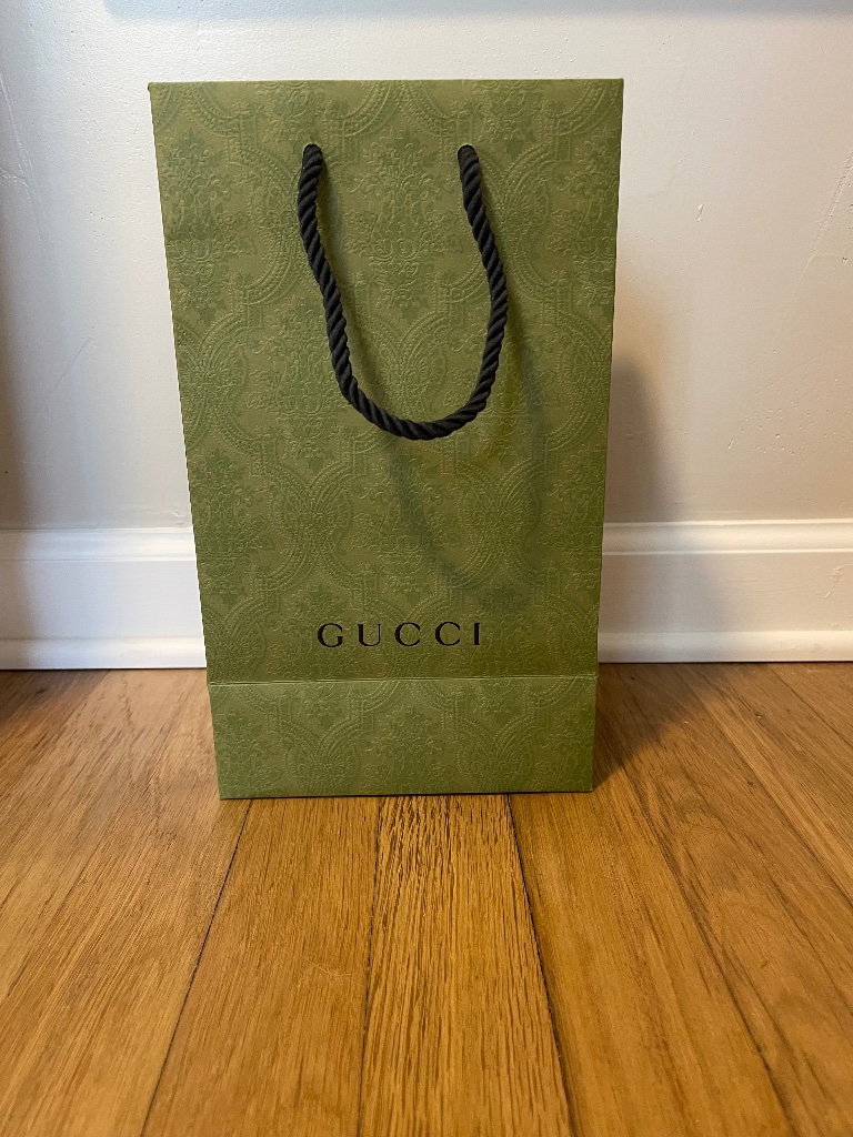 Green Gucci Paper Shopping Bag